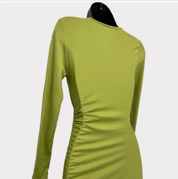 Final $8 Forever 21 "Ruched & Tied Hemline Dress" Sz. S Green. - Picture 3 of 6
